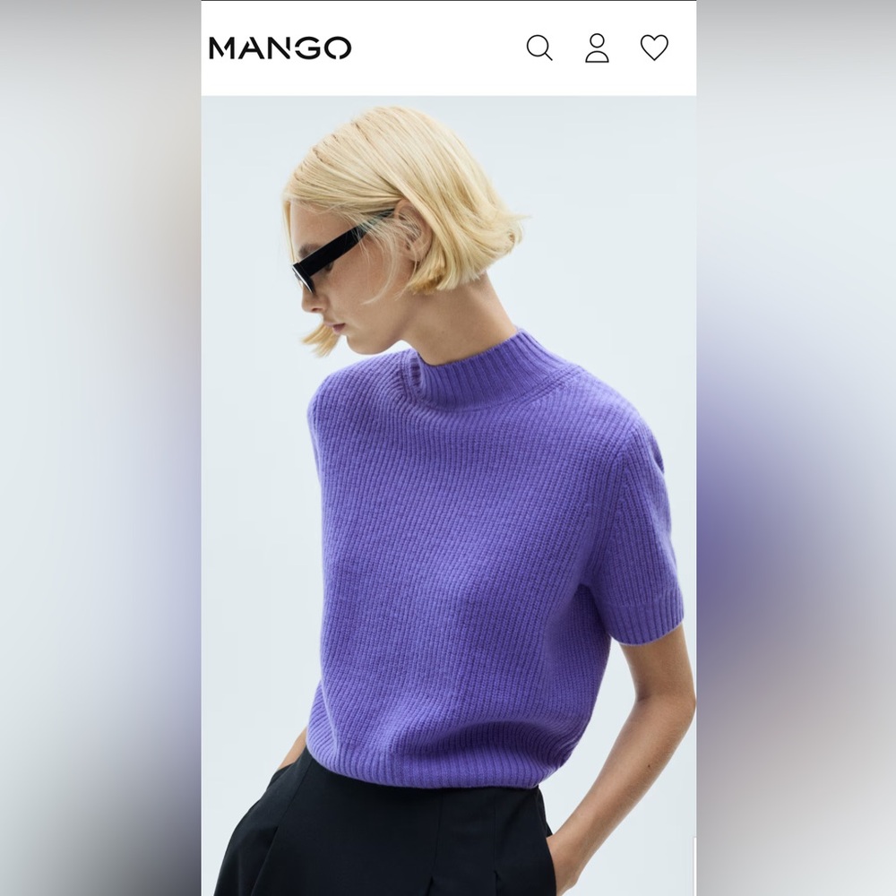 MANGO SHORT-SLEEVED WOOL SWEATER | BRAND NEW WITH TAGS